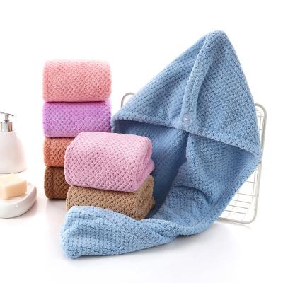 China Wholesale Shower Absorbent Spa Towel Dry Hair Waffle Turban Wrap Microfiber Head Wrap Hair Towel For Curly Hair After Shower for sale