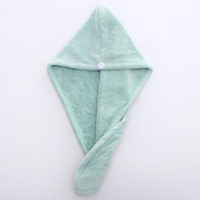 China Absorbent Plush Hair Towel For Curly Microfiber Fleece Turban Coral Towel for sale