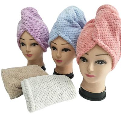 China White Hair Towel Absorbent Microfiber Hair Towel Quick Dry Turban for sale