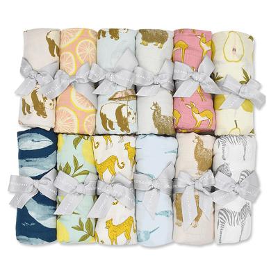 China Bamboo Soft Organic Summer Cotton Muslin Tissue Cloth Wraps Baby Blankets for sale