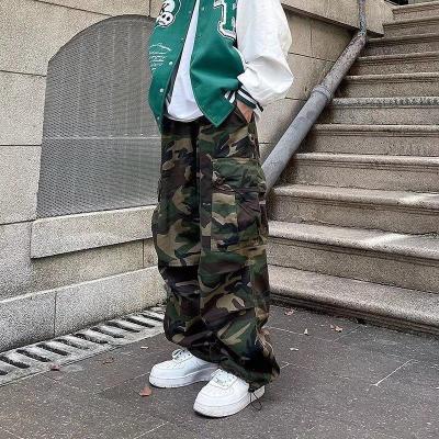 China Anti-Wrinkle Hip Hop Fashion Cotton Camouflage Loose Cargo Casual Pants Custom Made Breathable Pants For Men for sale