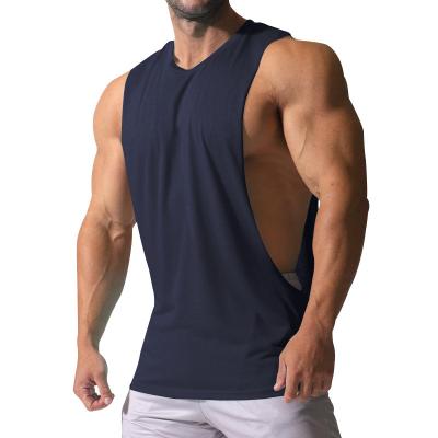 China QUICK DRY custom made high quality cotton spandex gymwear training T-shirt GYM fitness stringer sleeveless tank tops for sale