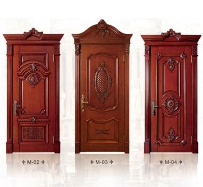 China Solid Wood Modern Interior Front Doors Wooden Double Doors for sale