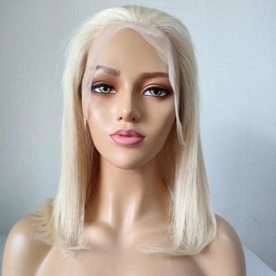 China Straight Human Hair 100% Virgin Peruvian Short Lace Frontal Wig 13x4inch for sale