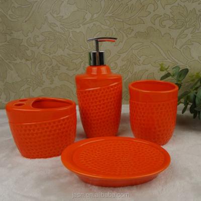 China Best Viable Selling 4pcs Ceramic Bathroom Set Color Glazed for sale