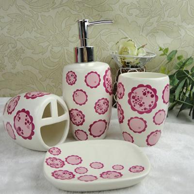 China Sustainable Bathroom Decoration Ceramic Bath Set 4pcs Bathroom Accessories Set for sale