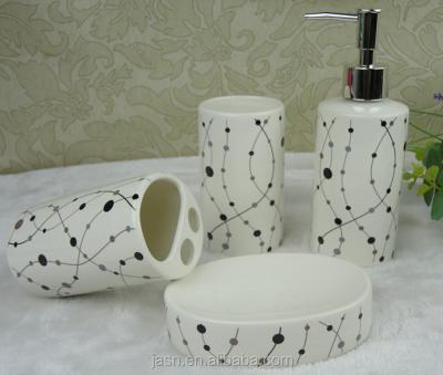 China Sustainable Hot Sale Cheap Ceramic 4pcs Bath Set With Decal for sale