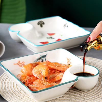 China Disposable Hot Sales Ceramic Dish Dumpling Dish Household Ceramic Dish for sale