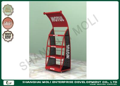 China New design metal stands for oil lubricant bottles four tiers metal displays for sale