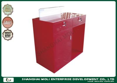 China Modern Eco - friendly Store Front Counter Furniture Red Color , retail front counter for sale