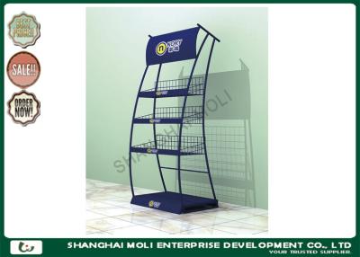 China Free standing wire display racks , Retail Display Racks with 4 tier Powder Coating for sale