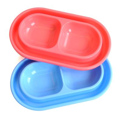 China Sustainable Leak Proof Double Mouth PP Thicken Pet Food Bowl for sale