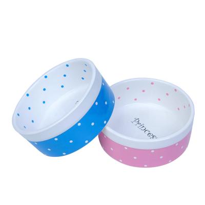 China Slow Sustainable Ceramic Round Eat Pet Feeder Feeding Bowl for sale