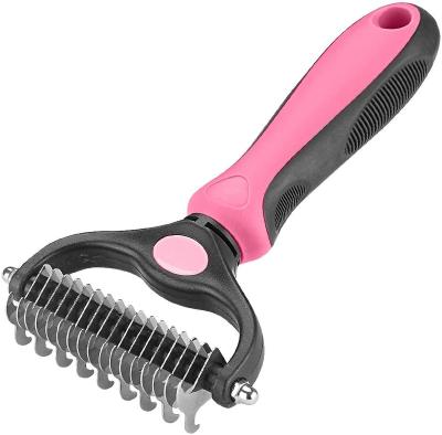 China Sustainable Safe Grooming Tool Double Side Hair Comb For Cats Dogs for sale