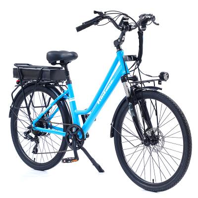 China Aluminum Alloy 26-Inch 17.5AH Power City Electric Bike with Variable Speed 48V 250W Aluminum Alloy Frame Disc Brake Tube Battery CE Certified for sale