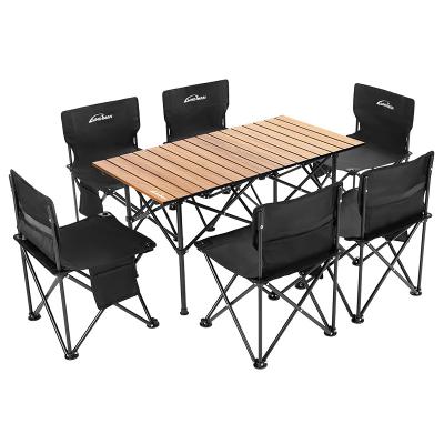 China Easy-carrying New Carbon Steel Oxford Cloth Family Camping Table and Chair Set Multi-Party Outdoor Aluminum Metal for Park Use for sale