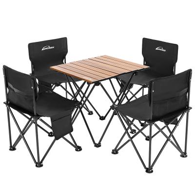 China Easy-carrying New carbon steel Oxford cloth family camping multi-party camping table and chair set for sale