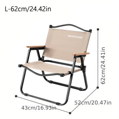 China Easy-carrying New Portable Foldable Garden Picnic Chair Wood Grain Double Oxford cloth Aluminum Frame for Outdoor Camping Fishing Directing for sale