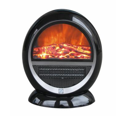 China Small Mini Size Round Shape Flame Effect Electric Fireplace Space Heater for sale