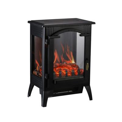 China side view 3 glass freestanding decor flame stove classic style 3 sided electric fireplace for sale