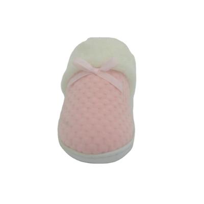 China Pink Warm Girl's Durable Stylish Embroidery Winter Indoor Slippers for sale