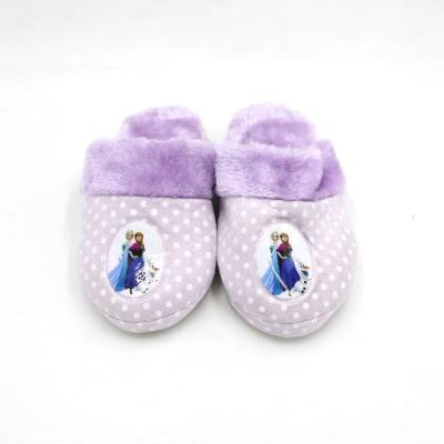 China Cartoon Light Running Elsa Kid's Purple Girl's Size Indoor Slipper for sale