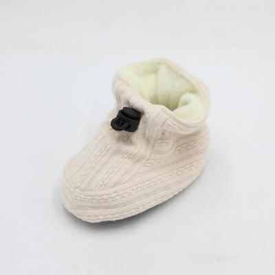 China Lightweight Light Pink Knit Warm Fleece Cloth Winter Camouflage Kid Baby Indoor Shoes for sale