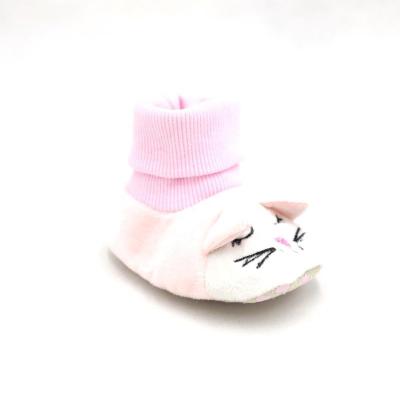 China Lightweight Anti-skid Velvet Cat Pink Girls Sock Cute Winter Baby Boots for sale