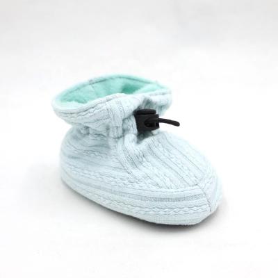 China Anti-slip Pattern Baby Green Lightweight Classic Knitted Indoor Slippers for sale