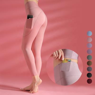 China High Quality Breathable Pocket Yoga Phone Yoga Pants With Hidden Pockets Tummy Control for sale