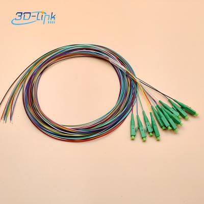 China Fiber Optic FTTH Pigtail Connector SC FC LC ST Din Single / Multi Mode Pigtail Fiber Optic Easy Strips / Strong Shield 0.9mm 2.0mm Pigtail for sale