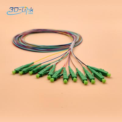 China Hot Sales 12 Color Pack Pigtail Patch Cable 12 Core Fiber Optic SC ST LC FC APC UPC For FTTH Box Patch Panel Pigtail for sale