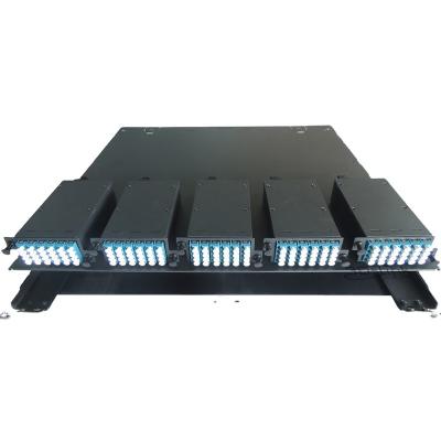 China OEM 144 Telecommunication Equipment ODF Left 3U Patch Panel Fiber Optic Fixed Frame Fiber Optic Fixed Patch Panel Fully Loaded for sale