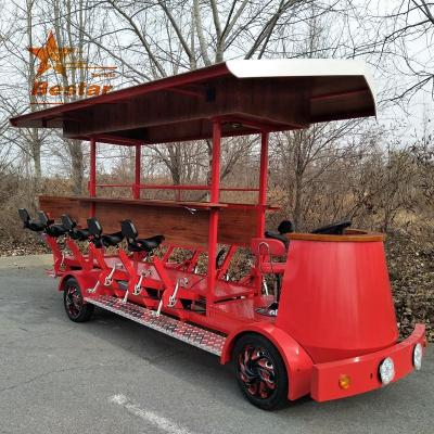 China Tour Steel Pedal Team Beer Bar Bus Party Mini Electric Bike for sale