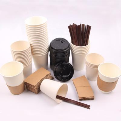 China Disposable paper cups wholesale 10oz 16oz 400ml plain paper cup coffee disposable paper cup for hot drink for sale