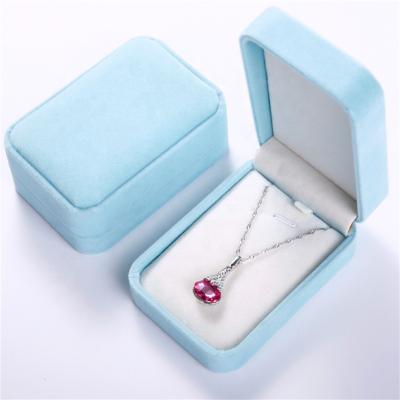 China Custom Wholesale Modern Luxury Necklace Ring Box Jewelry Packaging Box Logo Earring Bracelet Flannelette Leather Jewelry Box for sale