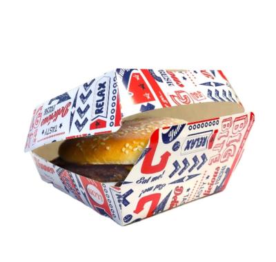 China 2021 Food Grade Paper Travel Accessories Cheapest Fast Food Box Hamburger Boxes for sale