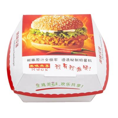 China Disposable Kraft Paper Hamburger Box Burglar Box Custom Printed Logo And Design For Your Own Brand for sale