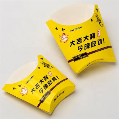 China Recycled Materials Customized Food Packaging Fried Chicken Chip Box Disposable Fried Chicken Box French Fries Box for sale