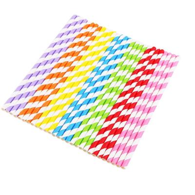 China Popular Recycled Disposable Paper Straws Drinking Straws Striped Materials Pattern Food Grade Paper Straws for sale