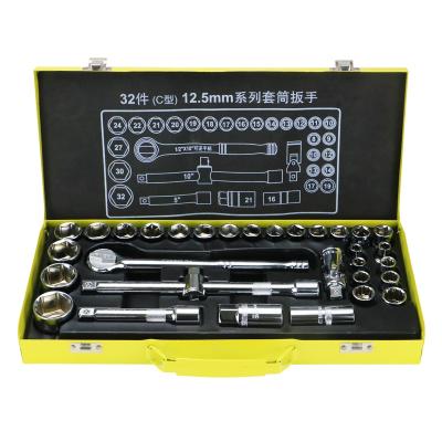 China Universal Ball Hex MEIGAO111 32pcs DIY Tool Ratchet Socket Wrench B Iron Box Automobile Maintenance Assembly Tool for sale