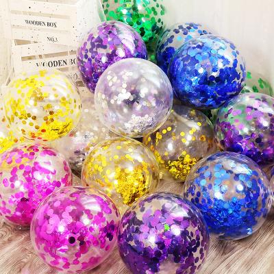 China Promotional Toy Gold Silver White Yellow Confetti Balloons Multicolor Confetti Balloons Latex For Decoration for sale