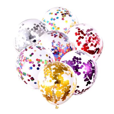 China High Quality Promotional Toy 12inch Latex Balloons Glitter Gold Pink Color Metallic Balloon Rainbow Confetti Wholesale Suppliers for sale