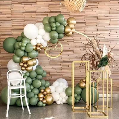 China Promotional Toy Sage Green White Gold Balloon Arch Garland Metallic Matte Balloons DIY Kit for Birthday Holiday Balloons Party Decoration for sale