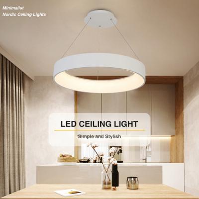 China Modern Hot sale new model aluminum Ring dimmable decoration 30w living room pendant led light for sale