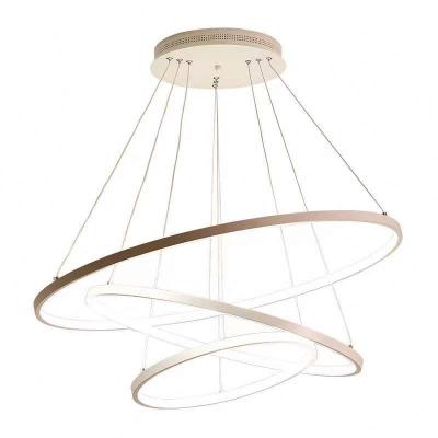 China Modern Nordic modern round luxury art Deco hotel interior villa Acrylic 3 ring chandelier for sale