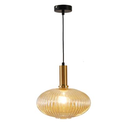 China Modern Contemporary Amber Glass Shade Home Decor Surface Mounted Led Pendant Lamp for sale