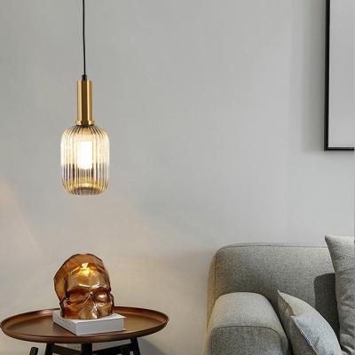 China Modern Decoration LED Shade Pendant Lamp Metal Lamp Amber Glass Cup for sale