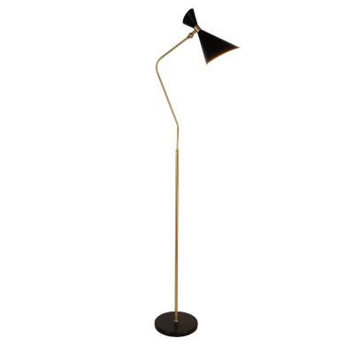 China New Design Modern Simple Black Shade Metal Reading Room Lamp Indoor Household LED Floor Lamp for sale