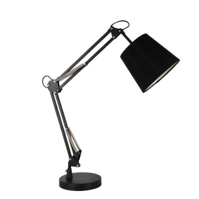 China Traditional Bed Table Lamp Desk Lamp with Fabric Shade and Reading Book Light on Desk and Bed Room Led Table Lamp for sale